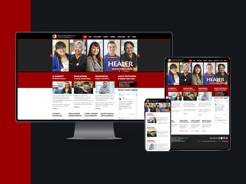 Manitoba Aboriginal Health Careers Indigenous website design