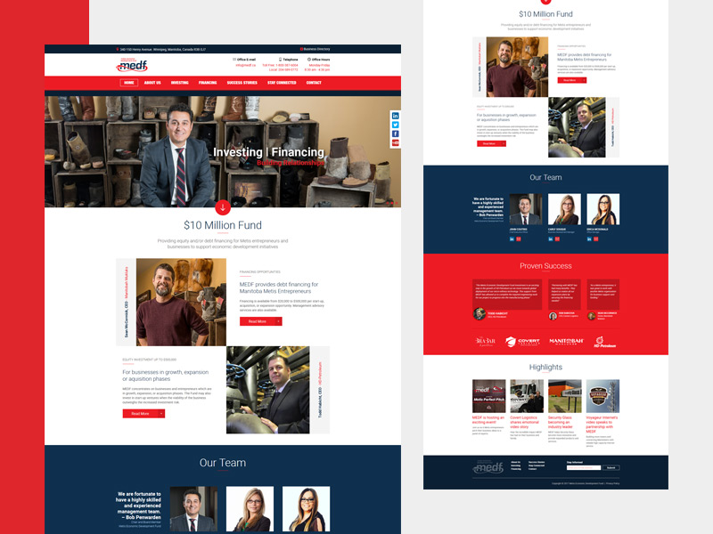 MEDF Metis Economic Development Fund Indigenous website design