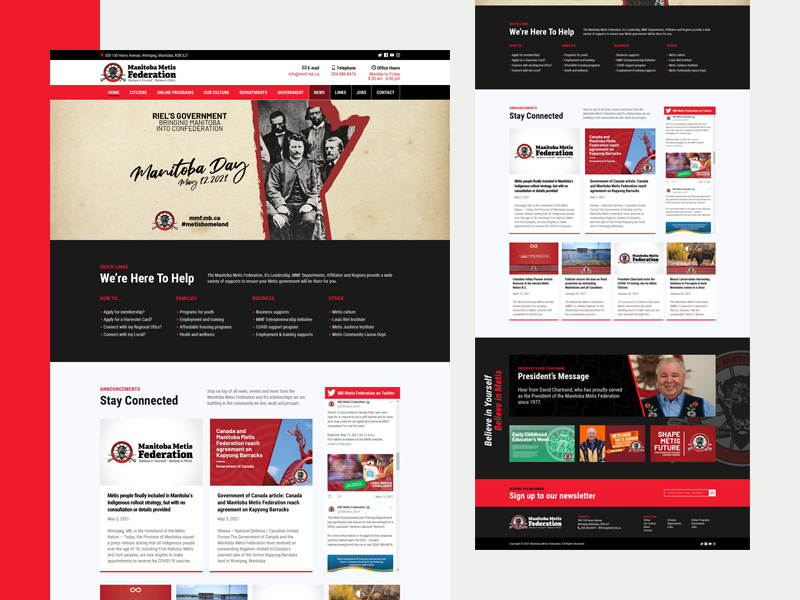 MMF Manitoba Metis Federation Indigenous web design