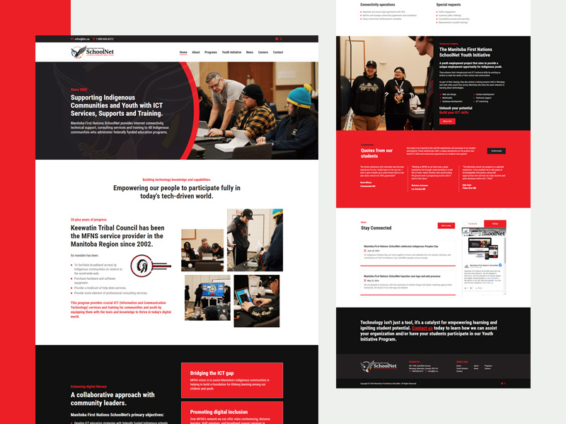 Manitoba First Nations SchoolNet Indigenous web design