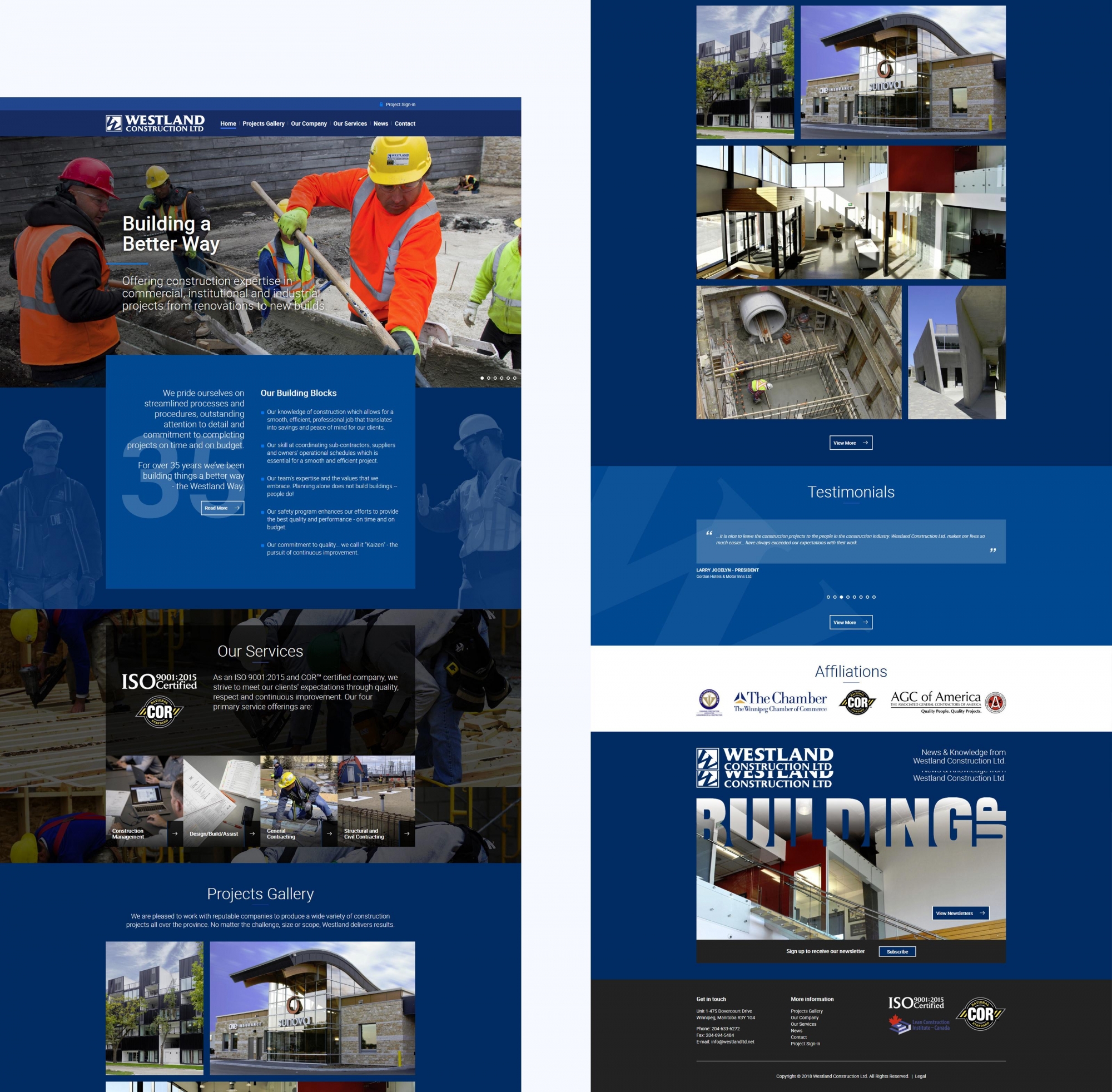 Construction company website and digital marketing inspiration
