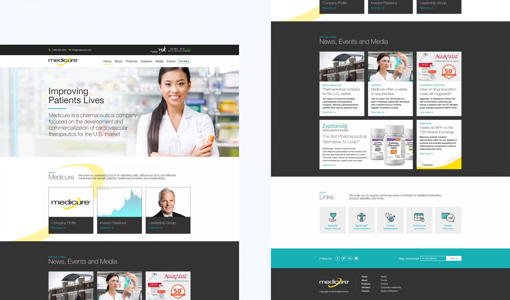 Pharmaceutical company website and digital marketing inspiration