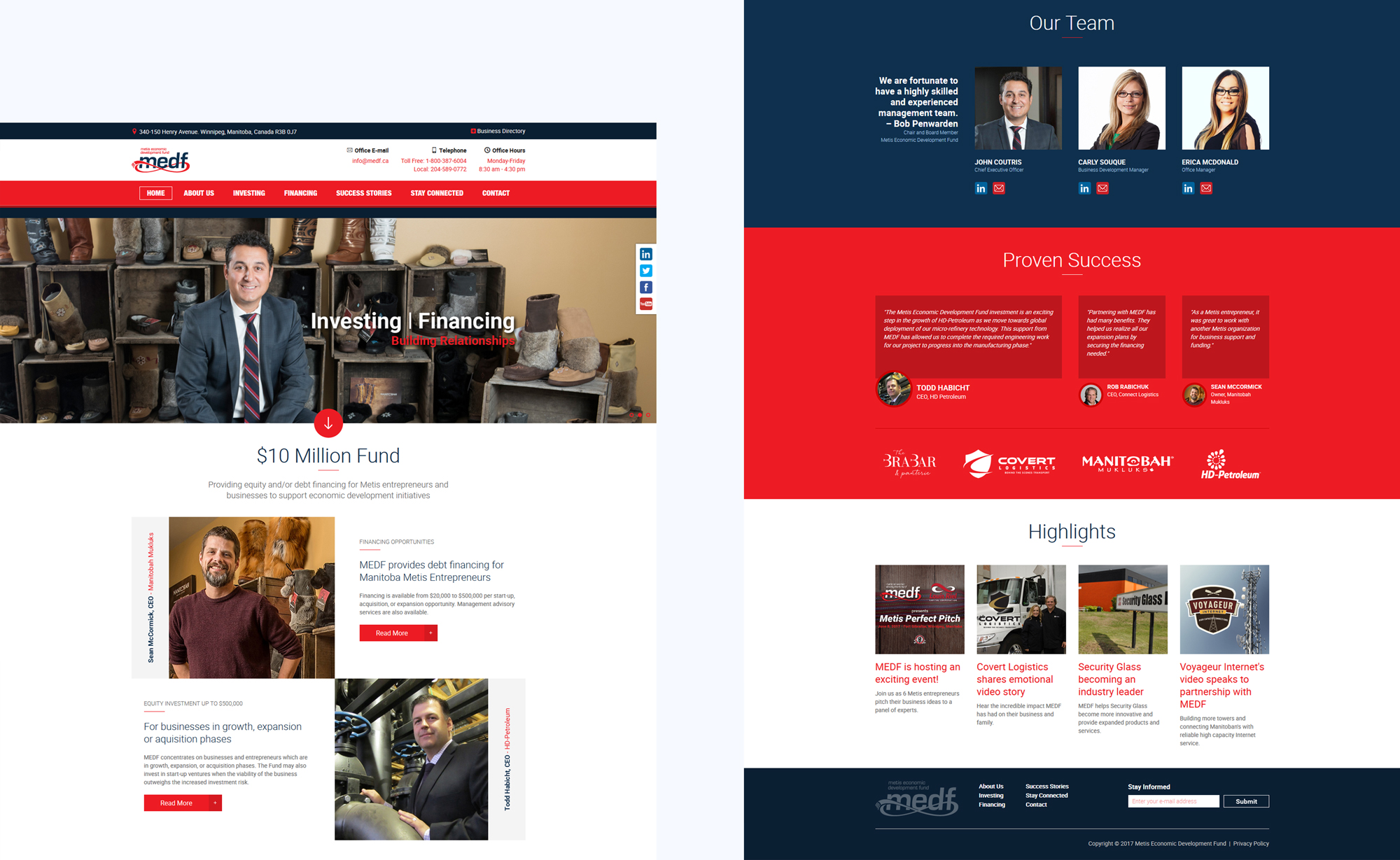 Investment fund company website and digital marketing inspiration