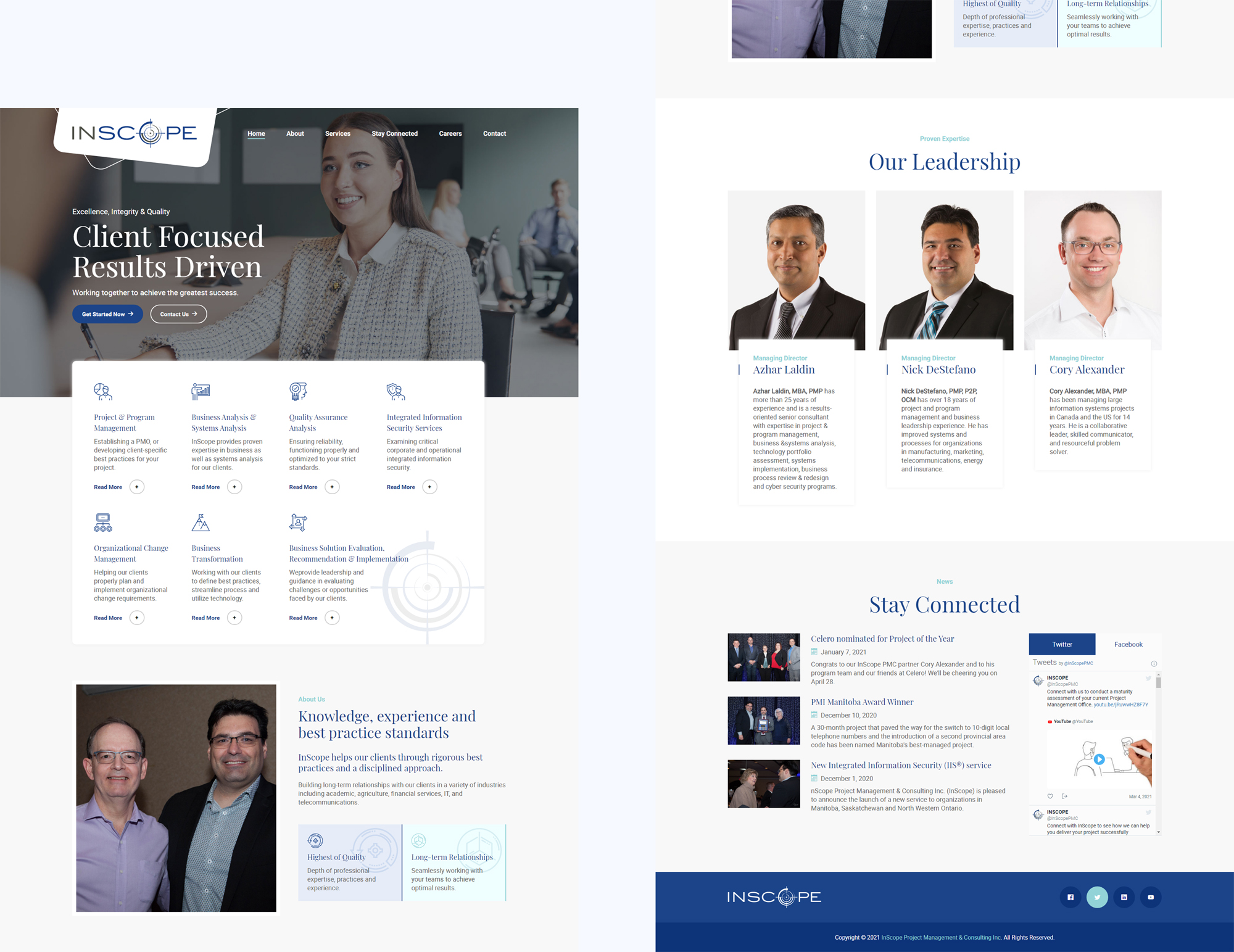 Project management and consulting firm website and digital marketing inspiration