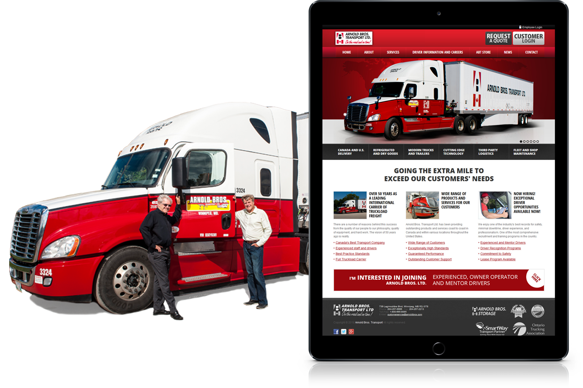 Transportation company website and digital marketing inspiration