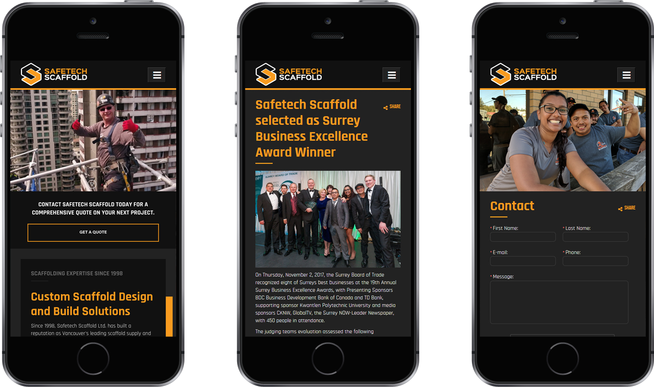 Scaffolding company website and mobile design inspiration