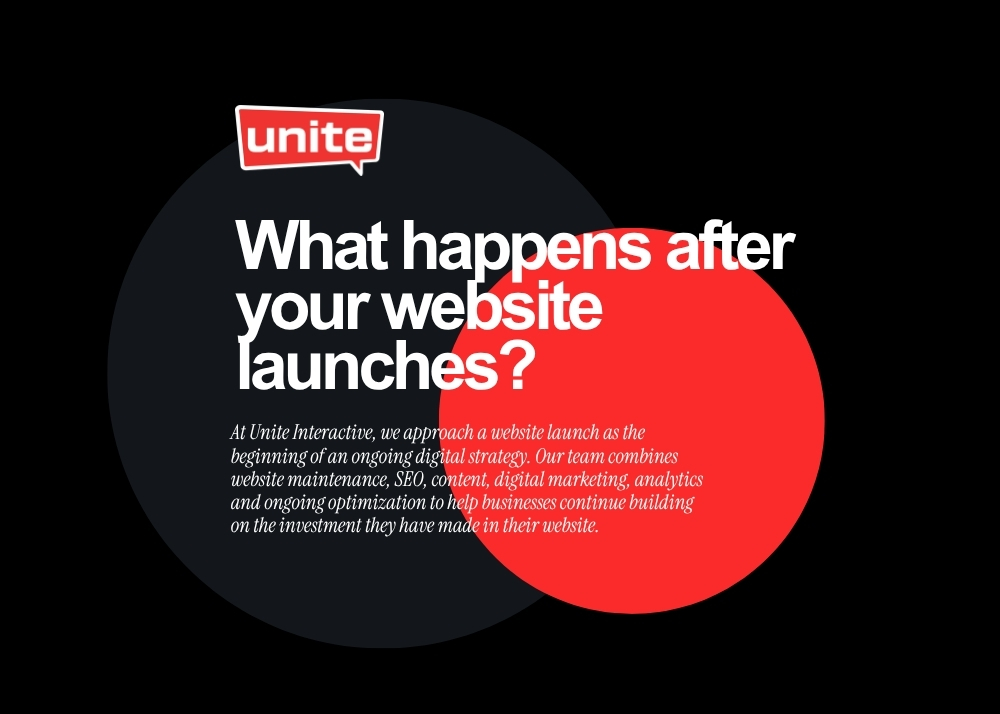 What happens after your website launches? How Unite Interactive helps your business continue to grow with ongoing digital marketing.